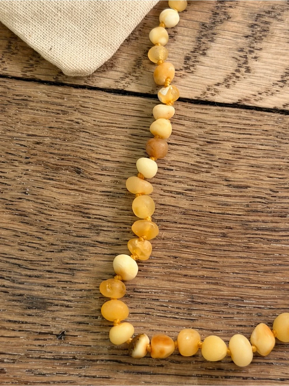 Kids Amber Teething Necklace - Honey Yellow